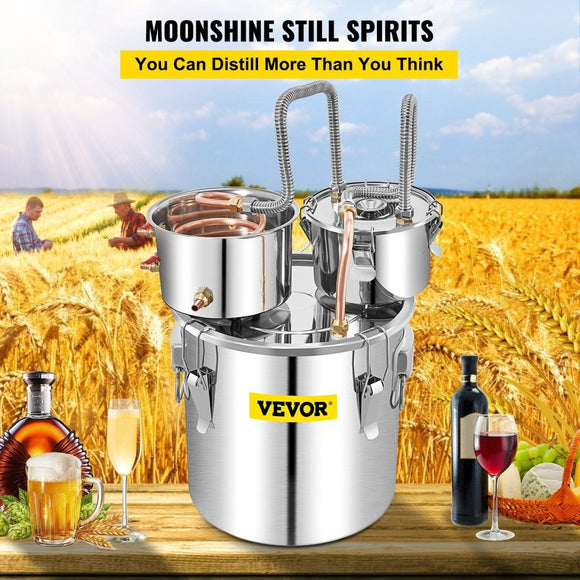 VEVOR Moonshine Still Water Alcohol Distiller 50L w/Thumper Keg & Water Pump - RnR Galore