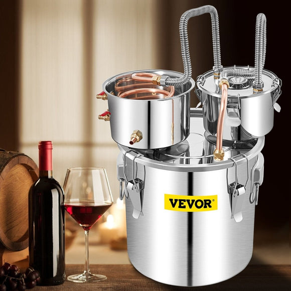 VEVOR Moonshine Still Water Alcohol Distiller 50L w/Thumper Keg & Water Pump - RnR Galore