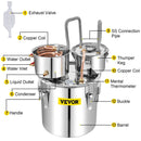 VEVOR Moonshine Still Water Alcohol Distiller 50L w/Thumper Keg & Water Pump - RnR Galore