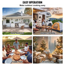 VEVOR Outdoor Pizza Oven, 12" Wood Fired Pizza Ovens, Pellet Pizza Stove with Built - in Thermometer, with Thickened Cordierite, Rotating Pizza Stone, Carry Bag, Shovel, Portable Pizza Maker for Outside Backyard Patio Camping Black - RnR Galore