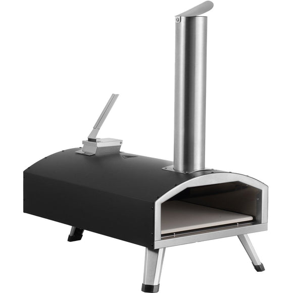 VEVOR Outdoor Pizza Oven, 12" Wood Fired Pizza Ovens, Pellet Pizza Stove with Thermometer, Portable Pizza Maker for Outside Backyard Patio Camping, Pizza Stone, Carry Bag, Shovel, Black - RnR Galore
