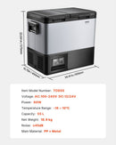 VEVOR Portable Car Refrigerator Freezer Compressor 55L Dual Zone for Car Home - RnR Galore