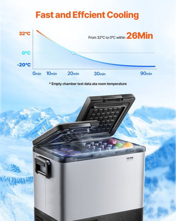 VEVOR Portable Car Refrigerator Freezer Compressor 55L Dual Zone for Car Home - RnR Galore