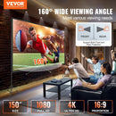 VEVOR Projector Screen with Stand, 150 inch 16:9 4K 1080 HD Outdoor Movie Screen with Stand, Wrinkle - Free Projection Screen with Tripods and Carry Bag, for Home Theater Cinema Backyard Movie Night - RnR Galore