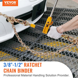 VEVOR Ratchet Chain Binder 3/8" - 1/2" Load Binders 12000 lbs w/ G80 Chains 4 Pcs - RnR Galore