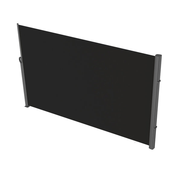 VEVOR Retractable Side Awning, 160X300cm Aluminum Outdoor Privacy Screen, 280g Polyester Water - proof Retractable Patio Screen, UV 30+ Room Divider Wind Screen for Patio, Backyard, Balcony, Black - RnR Galore