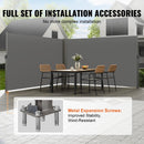 VEVOR Retractable Side Awning, 180X600cm Aluminum Outdoor Privacy Screen, 280g Polyester Water - proof Retractable Patio Screen, UV 30+ Room Divider Wind Screen for Patio, Backyard, Balcony, Gray - RnR Galore
