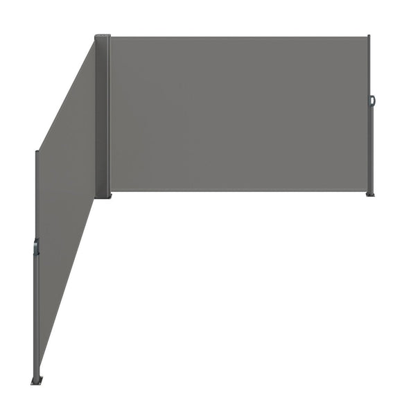 VEVOR Retractable Side Awning, 180X600cm Aluminum Outdoor Privacy Screen, 280g Polyester Water - proof Retractable Patio Screen, UV 30+ Room Divider Wind Screen for Patio, Backyard, Balcony, Gray - RnR Galore