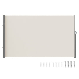 VEVOR Retractable Side Awning,160X300cm Aluminum Outdoor Privacy Screen, 280g Polyester Water - proof Retractable Patio Screen, UV 30+ Room Divider Wind Screen for Patio, Backyard, Balcony, Beige - RnR Galore