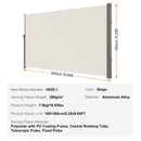 VEVOR Retractable Side Awning,160X300cm Aluminum Outdoor Privacy Screen, 280g Polyester Water - proof Retractable Patio Screen, UV 30+ Room Divider Wind Screen for Patio, Backyard, Balcony, Beige - RnR Galore