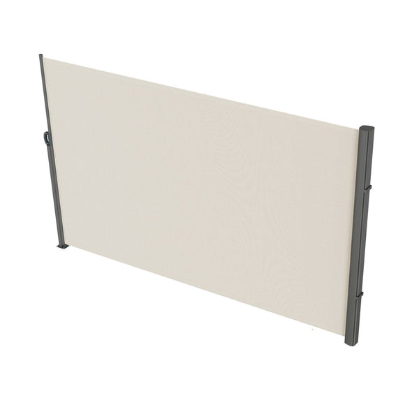 VEVOR Retractable Side Awning,160X300cm Aluminum Outdoor Privacy Screen, 280g Polyester Water - proof Retractable Patio Screen, UV 30+ Room Divider Wind Screen for Patio, Backyard, Balcony, Beige - RnR Galore