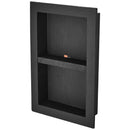 VEVOR Shower Niche Ready for Tile 40.64 x 60.96 cm, 16 x 24 inch Double Shelf Organizer, Square Corners Wall - inserted Niche Recessed, Sealed Protection Modern Soap Storage Niche for Shower Bathroom, Black - RnR Galore