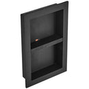 VEVOR Shower Niche Ready for Tile 40.64 x 60.96 cm, 16 x 24 inch Double Shelf Organizer, Square Corners Wall - inserted Niche Recessed, Sealed Protection Modern Soap Storage Niche for Shower Bathroom, Black - RnR Galore