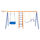VEVOR Swing Sets for Backyard 6 in 1 Swing Set 440lbs Capacity Metal Swingset - RnR Galore