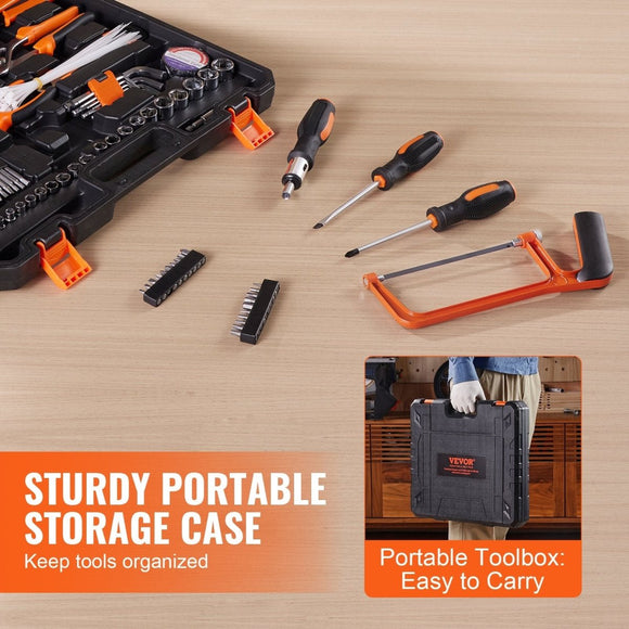 VEVOR Tool Kit 216 Piece General Household Hand Tool Set with Portable Tool Case - RnR Galore