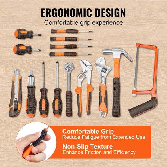 VEVOR Tool Kit 216 Piece General Household Hand Tool Set with Portable Tool Case - RnR Galore