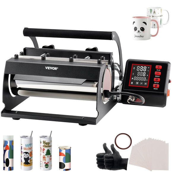 VEVOR Tumbler Heat Press Machine 11 - 30oz Mug Press Sublimation Tumblers Black - RnR Galore