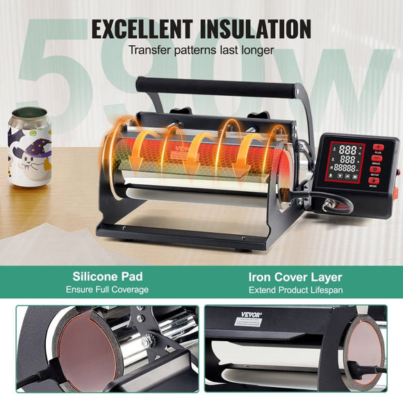 VEVOR Tumbler Heat Press Machine 11 - 30oz Mug Press Sublimation Tumblers Black - RnR Galore