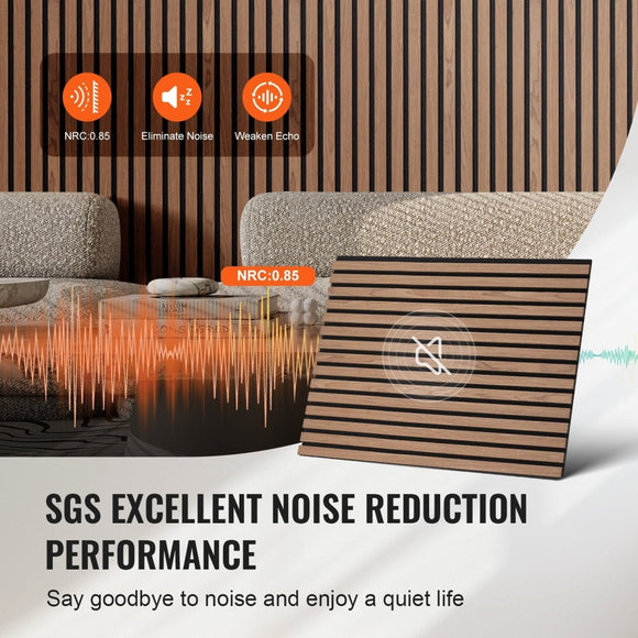 VEVOR Wood Slat Acoustic Panels 23.6 x 47.2 inch for Modern Wall Decor Walnut - RnR Galore