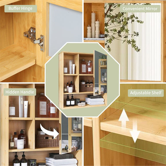 Wall Cabinet Bathroom Mirror Storage Medicine 55.5cm - RnR Galore
