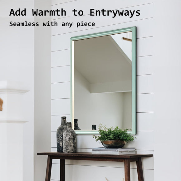 Wall Mirror Rectangular Frame Bathroom 70x90cm Turquoise - RnR Galore