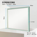 Wall Mirror Rectangular Frame Bathroom 70x90cm Turquoise - RnR Galore