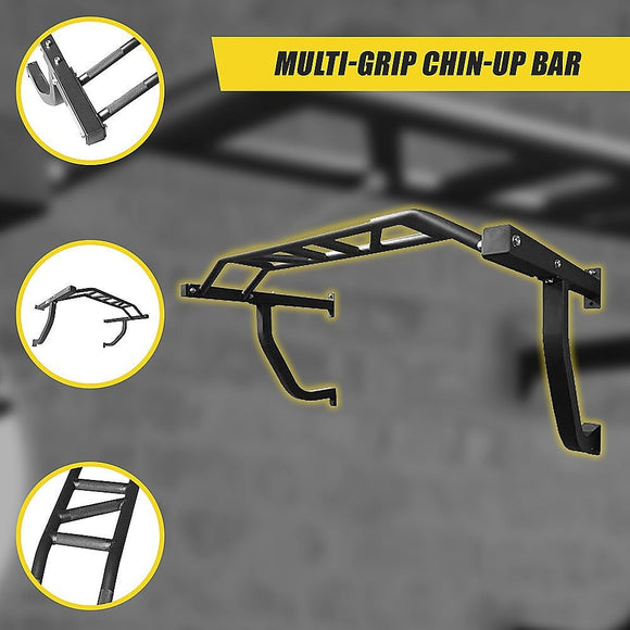 Wall Mounted Multi Grip Chin Up Bar – Heavy Duty Pull Up Station for Upper Body Training - RnR Galore