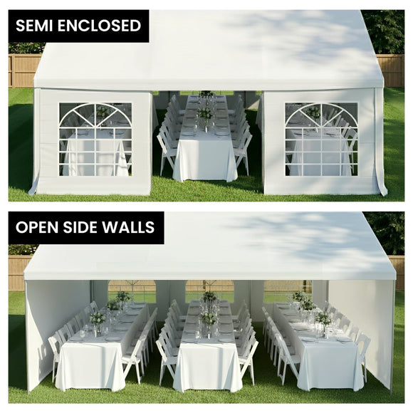 Wallaroo 6x6m Outdoor Event Marquee Gazebo Party Wedding Tent - White - RnR Galore