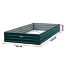 Wallaroo Garden Bed 240 x 120 x 30cm Galvanized Steel - Green - RnR Galore