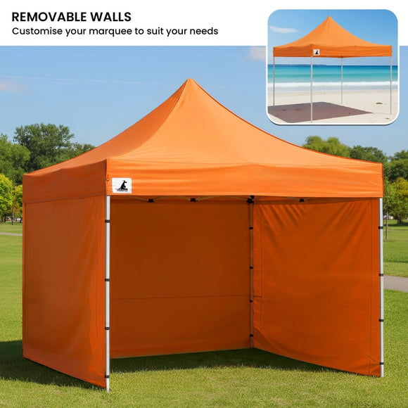 Wallaroo Gazebo Tent Marquee 3x3 PopUp Outdoor - Orange - RnR Galore