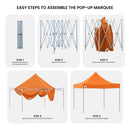 Wallaroo Gazebo Tent Marquee 3x3 PopUp Outdoor - Orange - RnR Galore