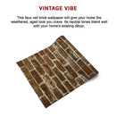 Wallpaper Faux Brick Wall Paper Roll - RnR Galore