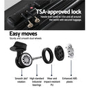 Wanderlite 28" 75cm Luggage Trolley Travel Set Suitcase Carry On Hard Case TSA Lock Lightweight Black - RnR Galore