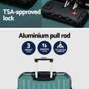 Wanderlite 28" 75cm Luggage Trolley Travel Suitcase Carry On Storage TSA Hardshell Atrovirens - RnR Galore