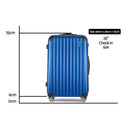 Wanderlite 28" 75cm Luggage Trolley Travel Suitcase Set Carry On Hard Case TSA Lock Lightweight Blue - RnR Galore