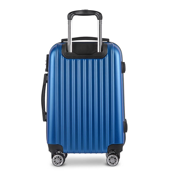 Wanderlite 28" 75cm Luggage Trolley Travel Suitcase Set Carry On Hard Case TSA Lock Lightweight Blue - RnR Galore