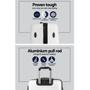 Wanderlite 2pc Luggage Trolley Set Suitcase Travel TSA Carry On Hard Case Lightweight White - RnR Galore