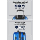 Wanderlite 2pcs Luggage Trolley Set Travel Suitcase Carry On Hard Case Lightweight Blue - RnR Galore