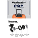 Wanderlite 3pc Luggage Trolley Travel Set Suitcase Carry On TSA Lock Hard Case Lightweight Orange - RnR Galore