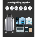 Wanderlite 3pc Luggage Trolley Travel Set Suitcase Carry On TSA Lock Hard Case Lightweight Silver - RnR Galore