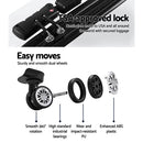 Wanderlite 3pc Luggage Trolley Travel Suitcase Set TSA Hard Case Shell Strap Silver - RnR Galore