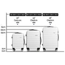 Wanderlite 3pcs Luggage Trolley Travel Suitcase Set TSA Hard Shell Case Strap White - RnR Galore