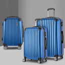 Wanderlite 3pcs LuggageTrolley Set Travel Suitcase Storage Organiser Carry On Hard Case TSA Lightweight Blue - RnR Galore