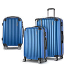 Wanderlite 3pcs LuggageTrolley Set Travel Suitcase Storage Organiser Carry On Hard Case TSA Lightweight Blue - RnR Galore