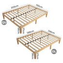 Warm Wooden Natural Bed Base Frame – Double - RnR Galore