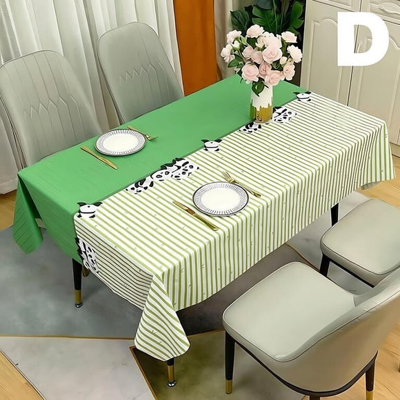 Waterproof Oilproof Washable Heat - Resistant PVC Tablecloth - 5 Patterns & Sizes for Home, Restaurant & Picnic Dining（B,180*138） - RnR Galore