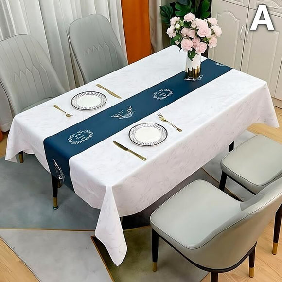 Waterproof Oilproof Washable Heat - Resistant PVC Tablecloth - 5 Patterns & Sizes for Home, Restaurant & Picnic Dining（B,200*138） - RnR Galore