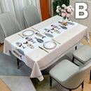 Waterproof Oilproof Washable Heat - Resistant PVC Tablecloth - 5 Patterns & Sizes for Home, Restaurant & Picnic Dining（D,220*138） - RnR Galore