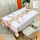 Waterproof Oilproof Washable Heat - Resistant PVC Tablecloth - 5 Patterns & Sizes for Home, Restaurant & Picnic Dining（D,220*138） - RnR Galore