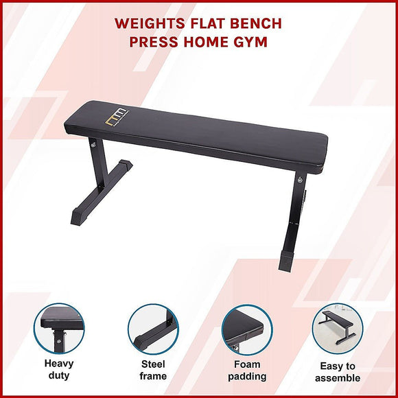 Weights Flat Bench Press Home Gym - RnR Galore